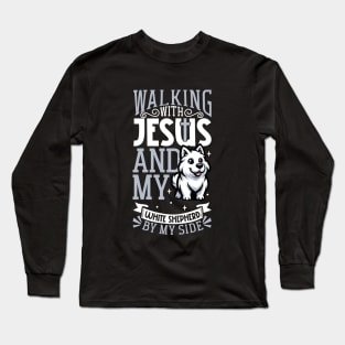Jesus and dog - White Shepherd Long Sleeve T-Shirt